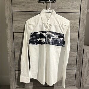 Men's White Camouflage Accent Shirt